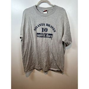 Vintage Majestic MLB Property  Of‎ Chipper Jones Atlanta Braves T-Shirt L USA